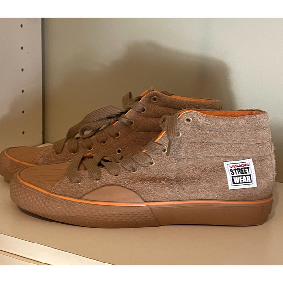 Vision Street Wear Skateboarding Shoes High Top Sneakers Tan Suede - Picture 1 of 9